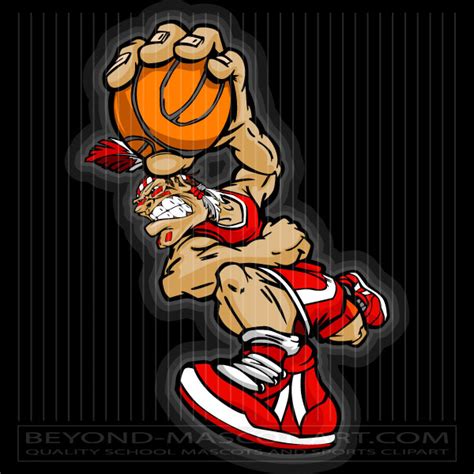 Indian Brave Basketball Clip Art Cartoon Vector Basketball Image
