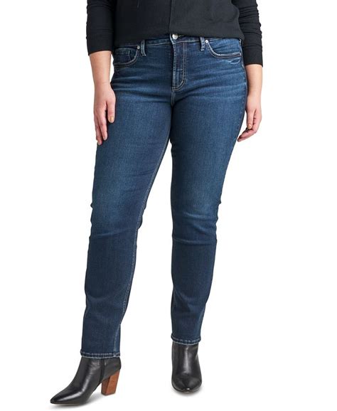 Silver Jeans Co Plus Size Suki Mid Rise Straight Leg Jeans Macys