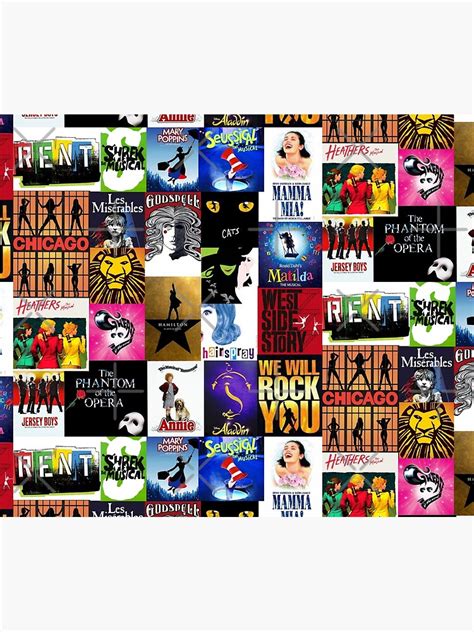 Musicals Collage Iii Throw Blanket For Sale By Bramblebox Redbubble