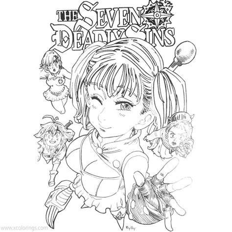 The Seven Deadly Sins Coloring Pages Meliodas Linear