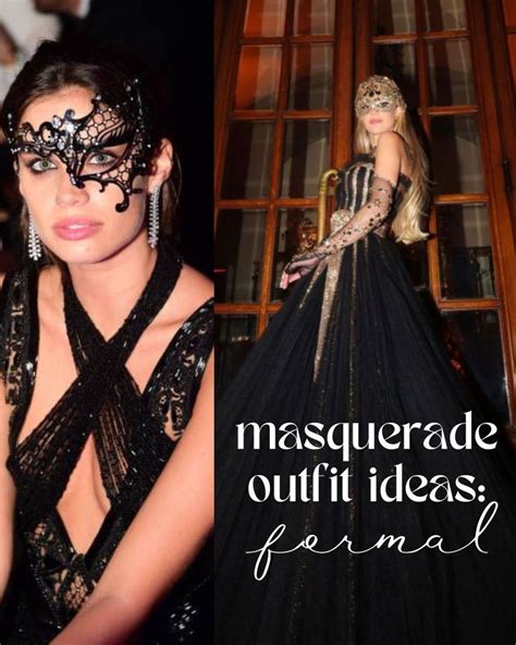 A Woman Wearing A Masquerade And Black Dress With The Words Masquerade