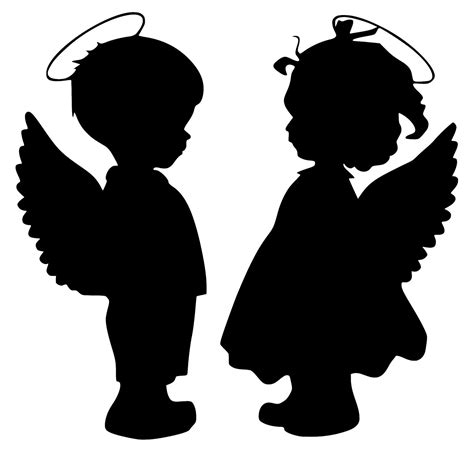 Free Vintage Image Angel Silhouette Baby Silhouette