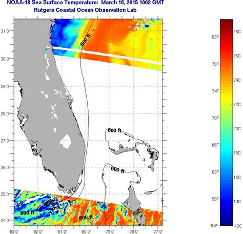 Florida Coast Sea Surface Temperatures Monday March 16 2015 20200