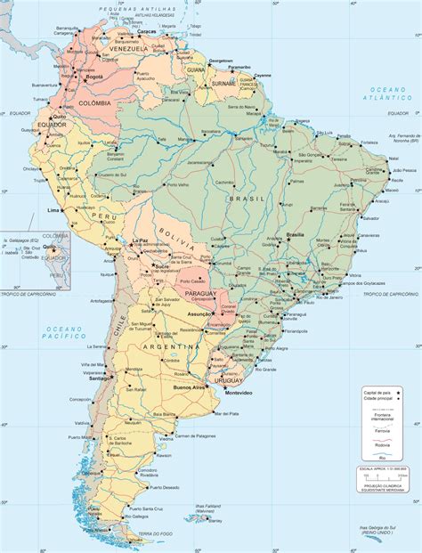 Nossos estudos sobre América do Sul Mapa da América do Sul