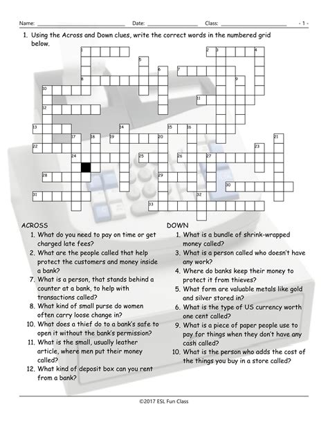 Crossword Puzzles With Word Bank Printable