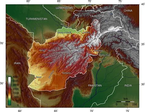 Landkarte Afghanistan Topografische Karte Karten