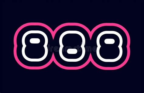 Pink White Blue Number 888 Logo Company Icon Design Stock Vector