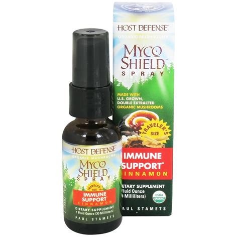 fungi perfecti host defense mycoshield immune support spray cinnamon 1 ounces holly hill vitamins