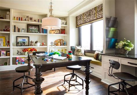 Kids' basement art studio 10 photos. Craft Room with Floor to Ceiling Built In Shelves ...