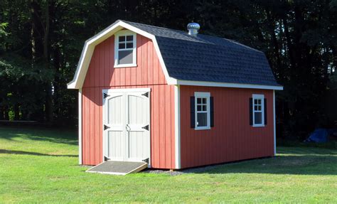 Shingling a wooden storage shed roof is important for a great looking and long lasting shed. Tall Gambrel Barn Style Sheds