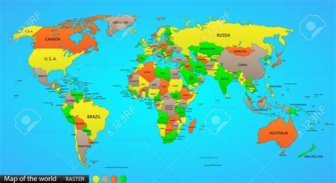 Labeled World Map With Countries Blank