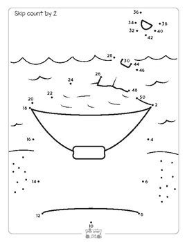 Summer Connect the Dots - Dot to Dot Skip Counting by 2, 5, 10 Worksheets