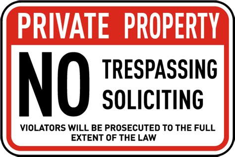 No Trespassing Soliciting Sign F8011 By