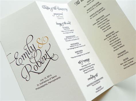 tri-fold... just like programs when I was younger! | Wedding ceremony programs, Wedding programs ...