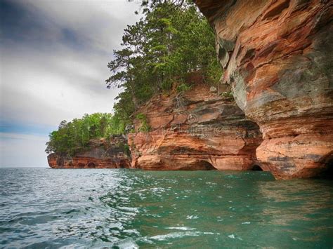 Beautiful Waters And Cliffs Of Lake Superior Stock Image Image Of
