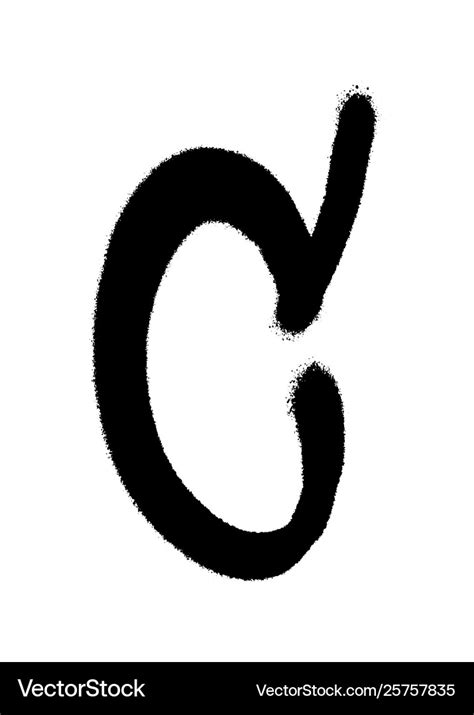 Graffiti Style Letter C With A Spray In Black Over