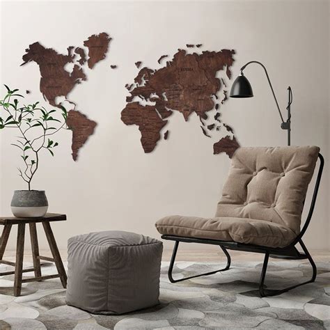 25 World Map Wall Art Designs Made From Wood World Map Wall Art