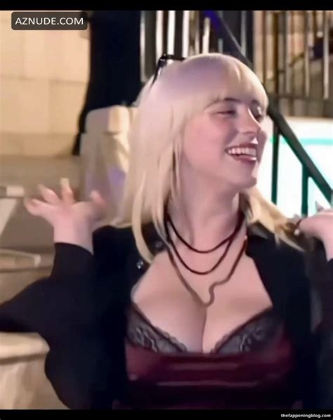Billie Eilish Sexy Seen Bouncing Her Big Boobs In A Lace Bra In La Nude