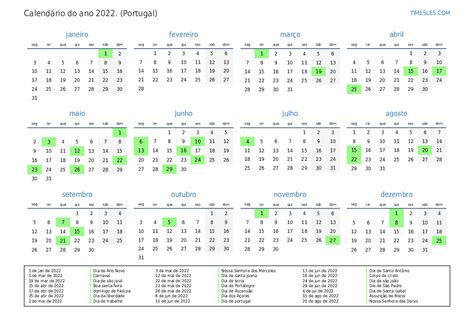 Calendario 2022 Com Feriados Portugal Calendario Roma