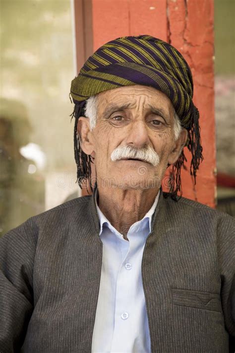 old kurdish man portrait of kurdish old man wearing kurdish custome and hat in ad wearing