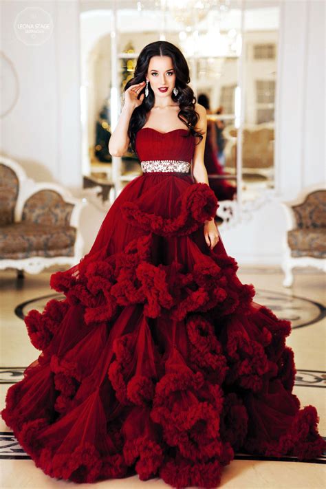 Woman red dress flying on wind, dancing on white. Lady In RED | Prom dresses ball gown, Pretty dresses ...