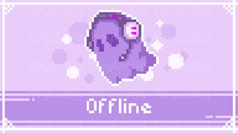 Animated Twitch Screen Streaming Overlay Purple Ghost Cute Etsy