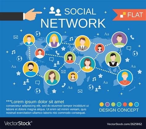 Social Network Concept Template Royalty Free Vector Image