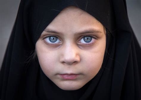 Iranian Shia Girl With Blue Eyes During Ashura In Khorramabad Iran