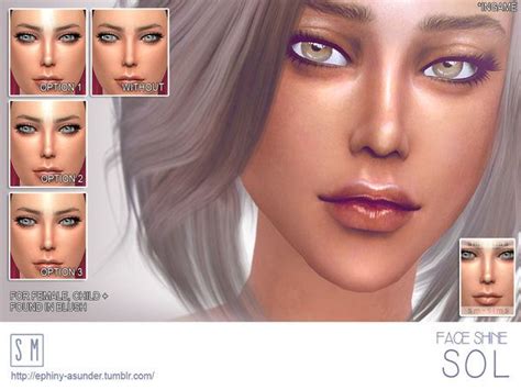 Screaming Mustards Sol Face Shine The Sims 4 Skin Sims 4 Cc