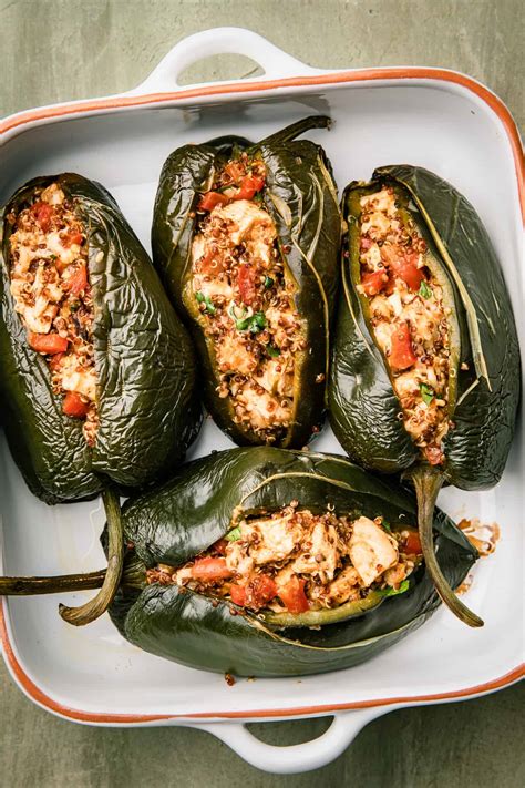 Chicken Stuffed Poblano Peppers With Cheese Joanie Simon
