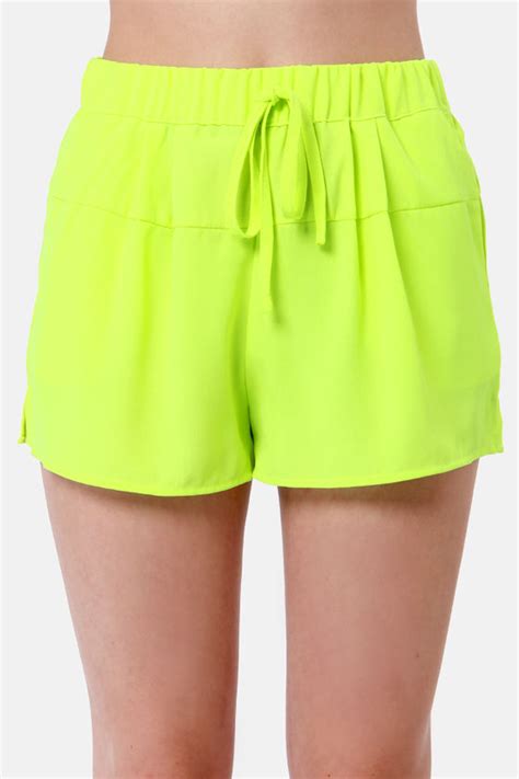 Cute Neon Shorts Hot Yellow Shorts Fluorescent Shorts 4000