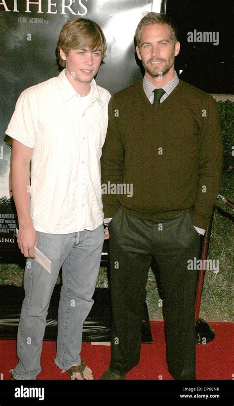 oct 09 2006 los angeles ca usa actor paul walker and brother at the flags of our fathers