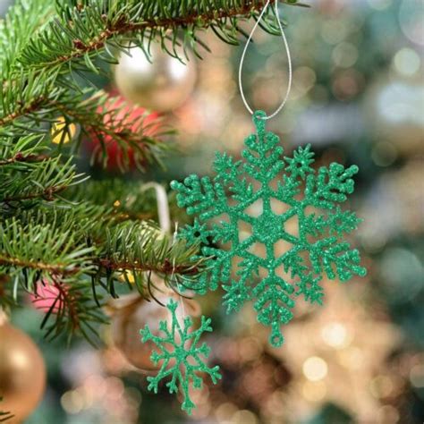 40pcs Christmas Tree Winter Glitter Snowflake Ornaments Xmas Hanging