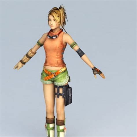 Final Fantasy Character Female Character V1 3D Model Obj