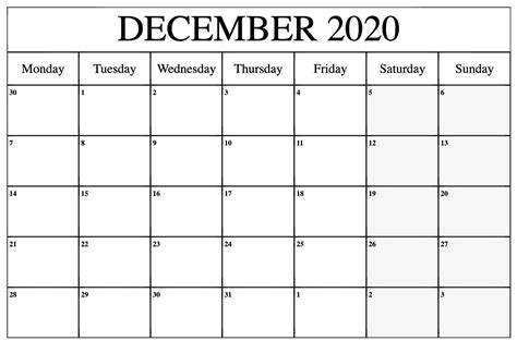 Free Printable Calendar Pages December 2020 Month Calendar Printable