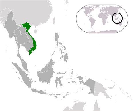 Location Of The Vietnam In The World Map