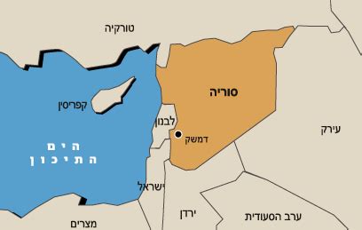 המדינה גובלת בישראל בדרום, בסוריה במזרח ובצפון, ובים התיכון במערב. סוריה, מתוך מדינות העולם - אנציקלופדיה ynet