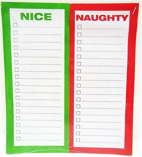 Christmas Holiday Naughty Nice 2 Pack Notepad List New 80 Sheets