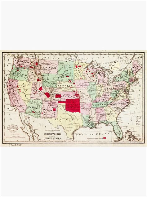 Map Of Indian Tribes Within The United States 1868