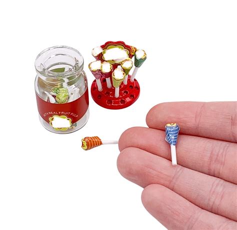 Miniature Lollipops Candy Jar 16 Scale Candy Shop Supplies Dollhouse