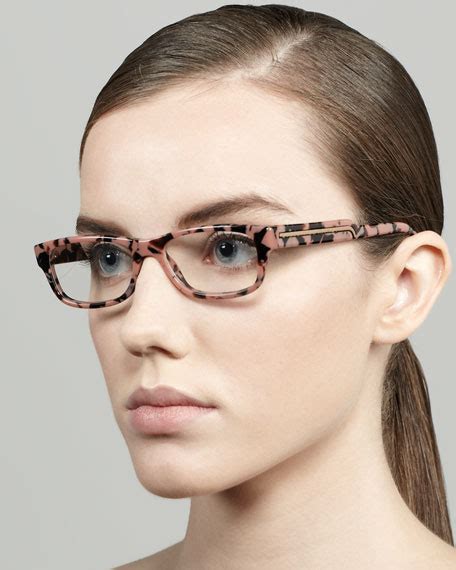 Stella Mccartney Rectangular Fashion Glasses Pink Tortoise