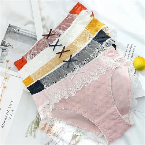 Japanese Candy Colors Panties Women Cute Cotton Briefs Sexy Teen Girls