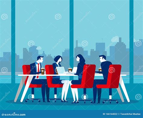 Business Office Team Workplace Concept Business Vector Meeting