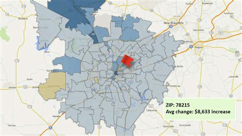 Map Changes In Residential Property For Bexar County Zip Codes