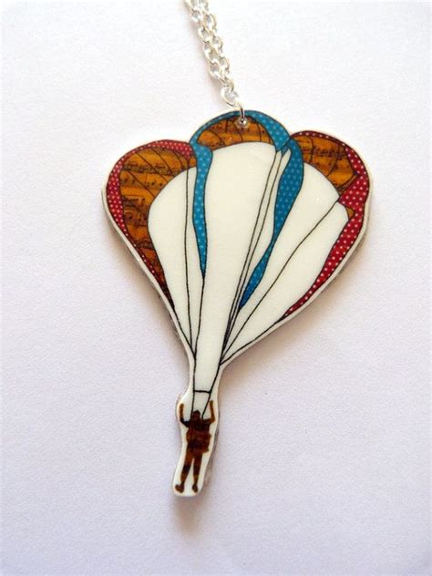 Parachute Necklace Shrink Plastic Pendant Hand By Floralchic £1100
