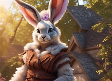 Premium Ai Image Bunny Rabbit Big Ears Human Animal Hybrid Anime Girl