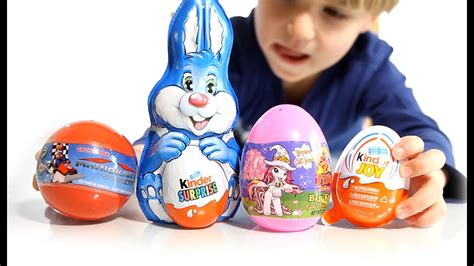 3 Surprise Eggs And 1 Kinder Easter Bunny Youtube