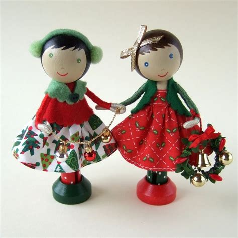 Reserved For Lisagregorybrown Christmas Clothespins Peg Dolls Wood
