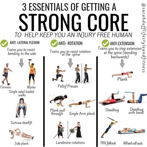 Core Exercises For A Stronger Core And Better Posture Gymguider Com Core Workout Abs