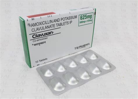 Amoxicillin And Clavulanate Potassium Tablets Usp 500mg 125mg Taj Generics Pharmaceuticals